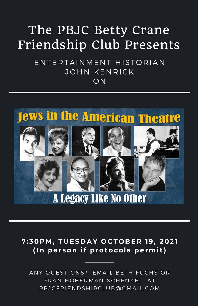 Banner Image for Friendship Club presents - Jews in American Theatre with John Kenrick