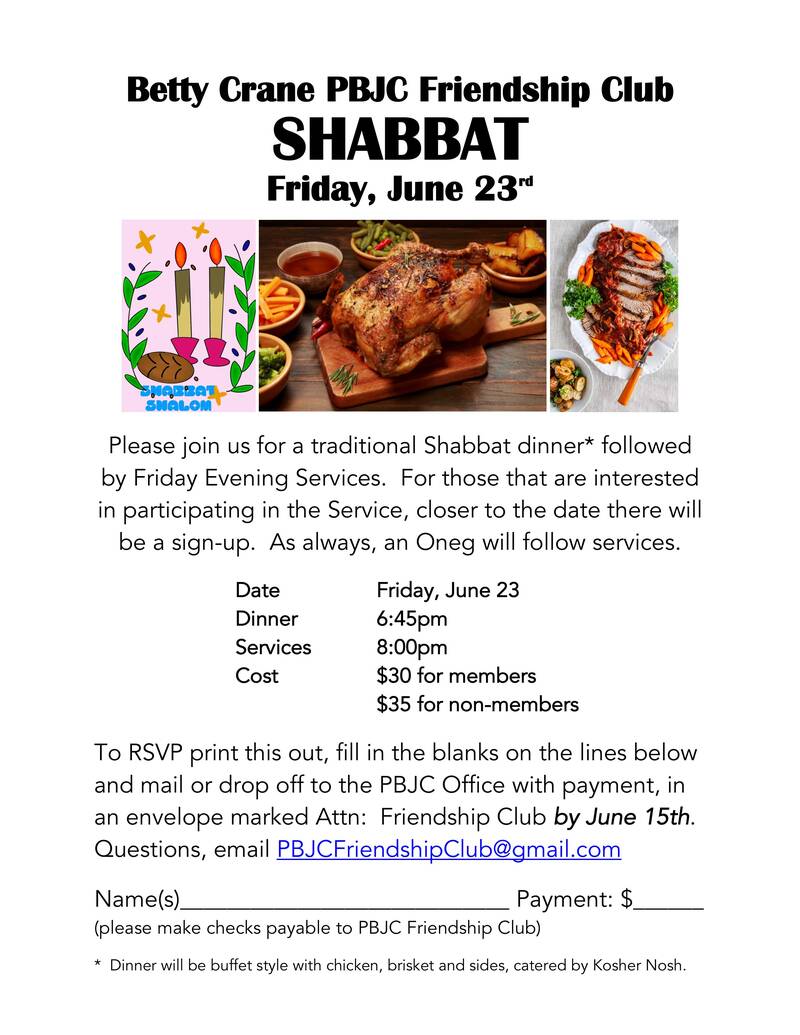 Banner Image for Friendship Club Shabbat Dinner