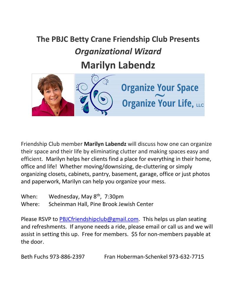 Banner Image for Friendship Club - Organizational Wizard Marilyn Labendz