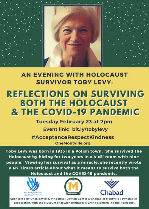 Banner Image for An Evening with Holocaust Survivor Toby Levy: Reflections on Surviving Both the Holocaust and the COVID-19 Pandemic